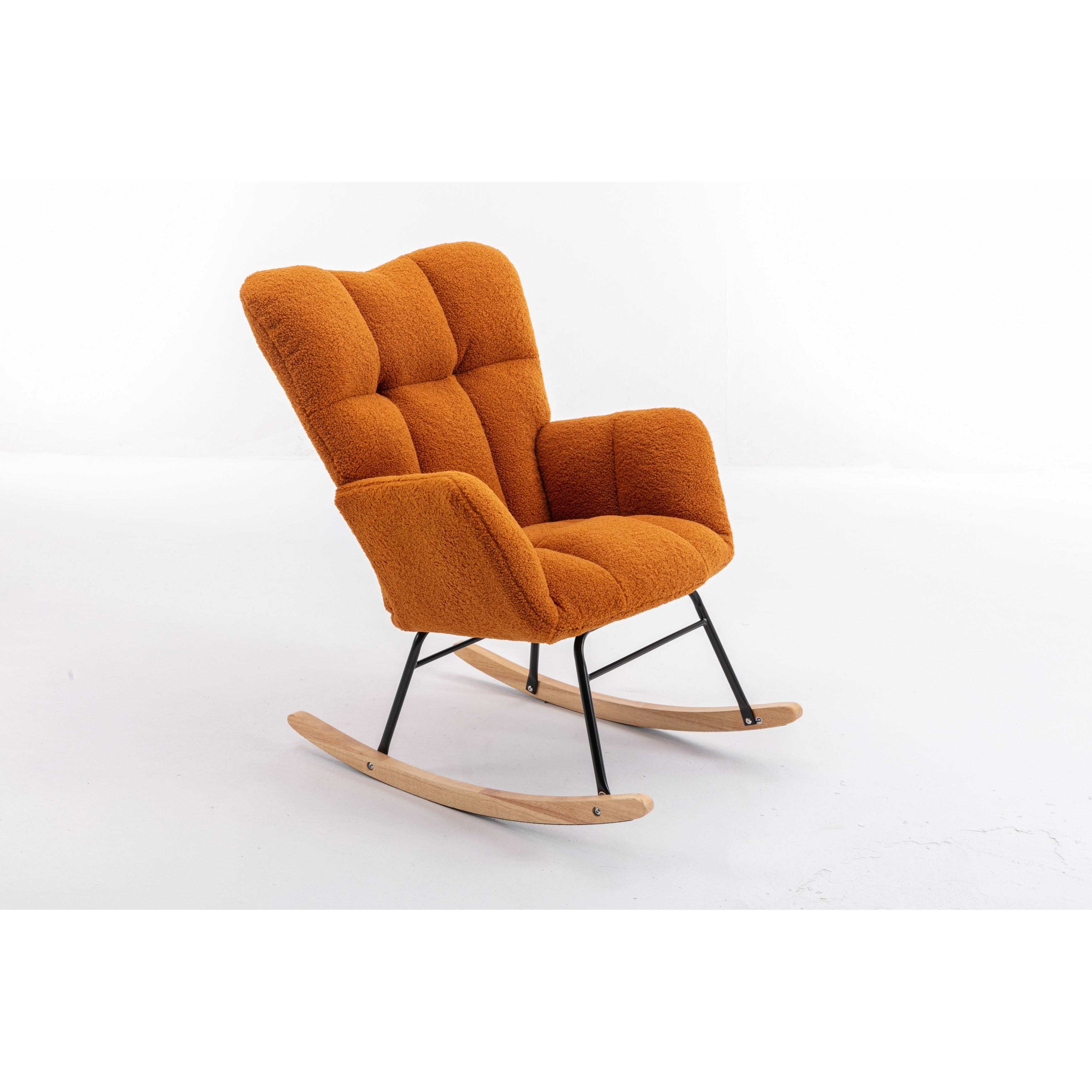Caramel Rocking Chair Side Chair Accent Chair Minimalist Reading Chair Upholstered Chair Reception Chair