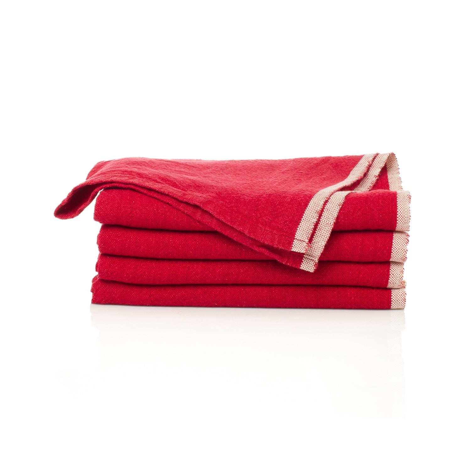 Chunky Linen Red Napkins 20X20 Set Of 4