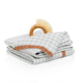 Gingham Blue Cognac Towels 20X30 Set Of 2