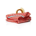 Gingham Orange Aqua Towels 20X30 Set Of 2