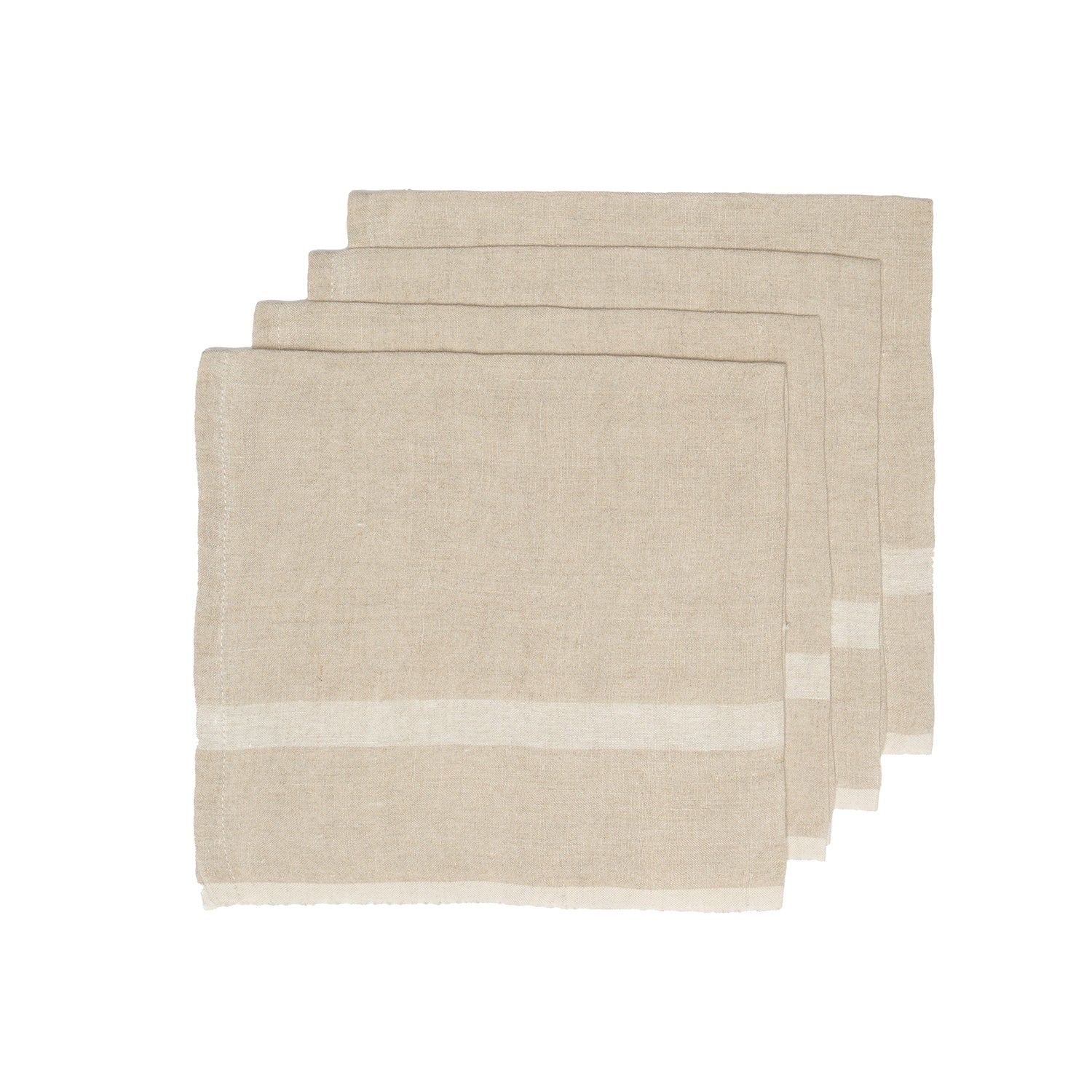 Laundered Linen Natural White Napkins 20X20 Set Of 4
