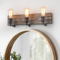 Carbon Loft Astrid 3 Light Wall Lamps Wood Wall Sconces Bronze Indoor Wall Lights