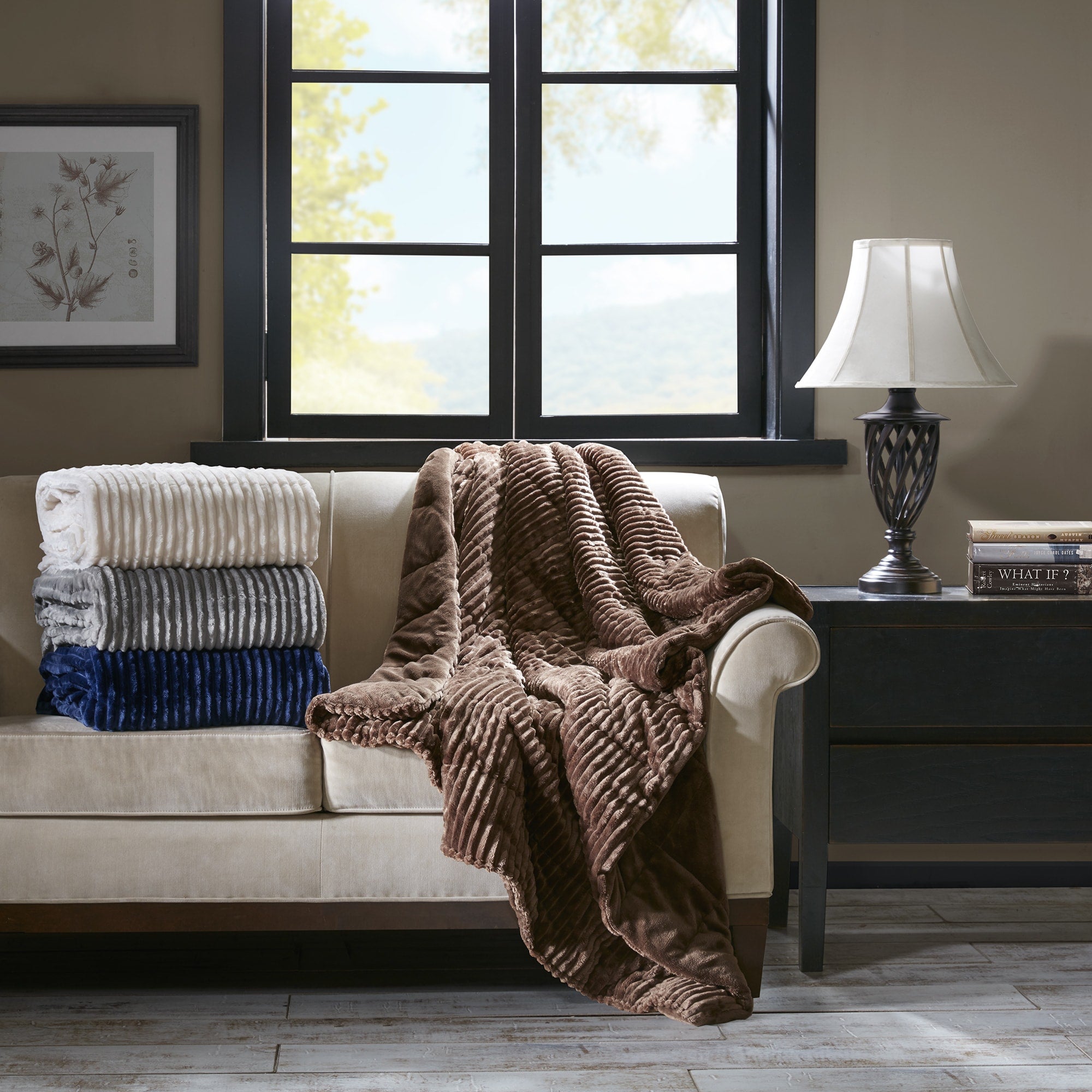 Carbon Loft Altmann Corduroy Plush Down Alternative Throw