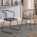Mabel Iron And Grey Finish Dining Chair Set Of 2 By Inspire Q Modern