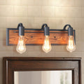 Carbon Loft Astrid 3 Light Rustic Wall Lighting Black Wall Lamps Wood Wall Sconces
