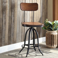 Carbon Loft Baird Black Chestnut Metal Wood Adjustable Stool
