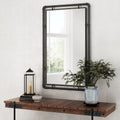 Carbon Loft Berlik Industrial Metal Wall Mirror Grey