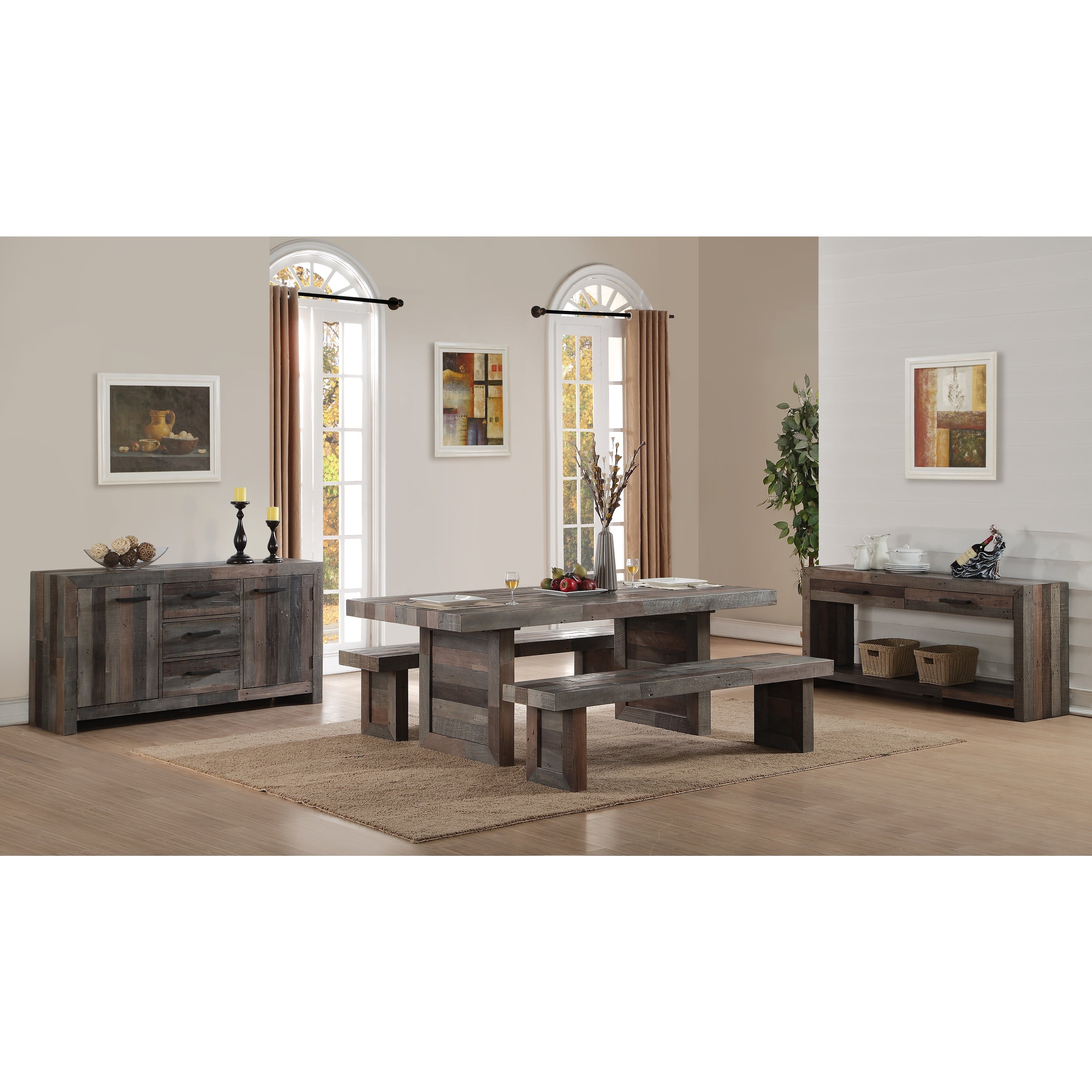 Strick Bolton Pivi Reclaimed Wood 82 Inch Dining Table