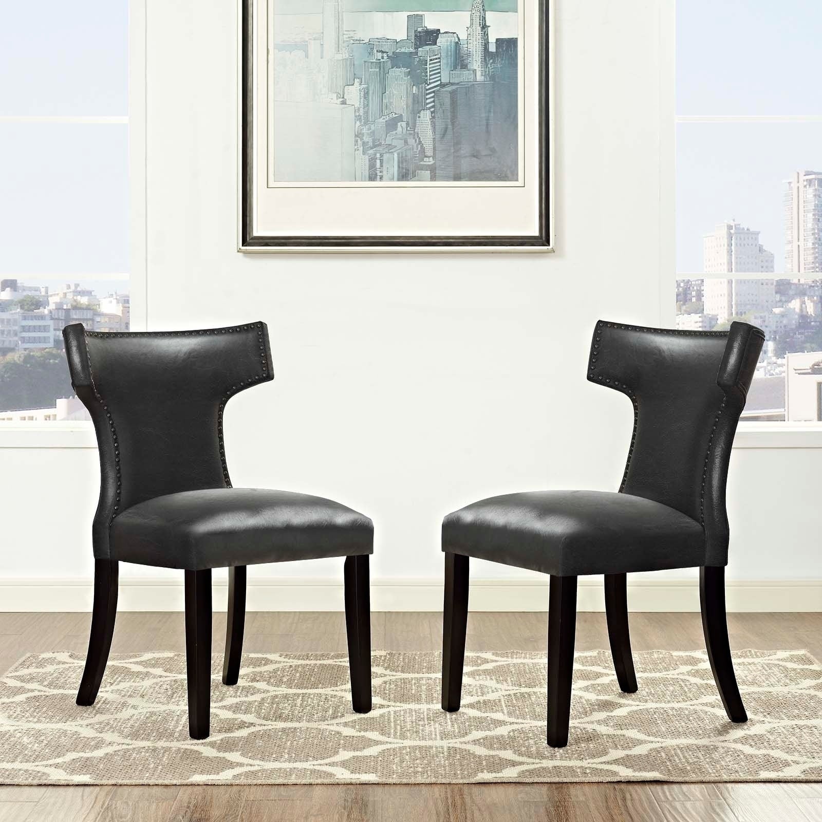 Carbon Loft Bronagh Curved Vinyl Dining Chair Set Of 2