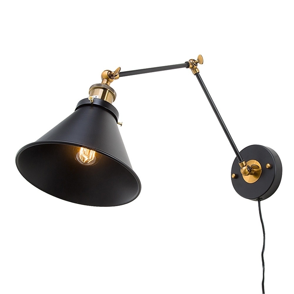 Carbon Loft Demille Black Wall Lamp Adjustable Wall Sconces Plug In Sconces Wall Lighting