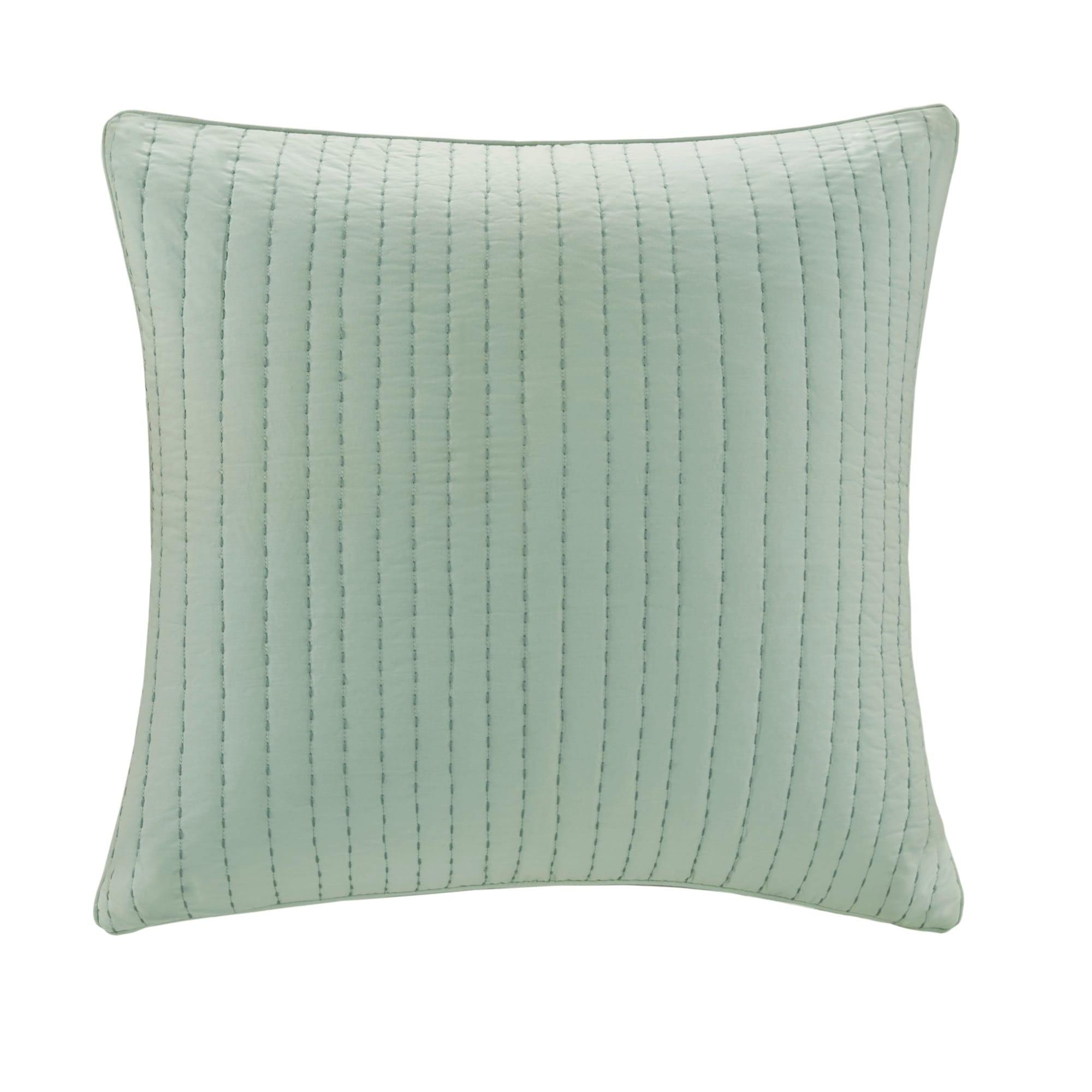 Carbon Loft Dickson Seafoam Quilted Cotton Euro Sham With Hidden Zipper Closure