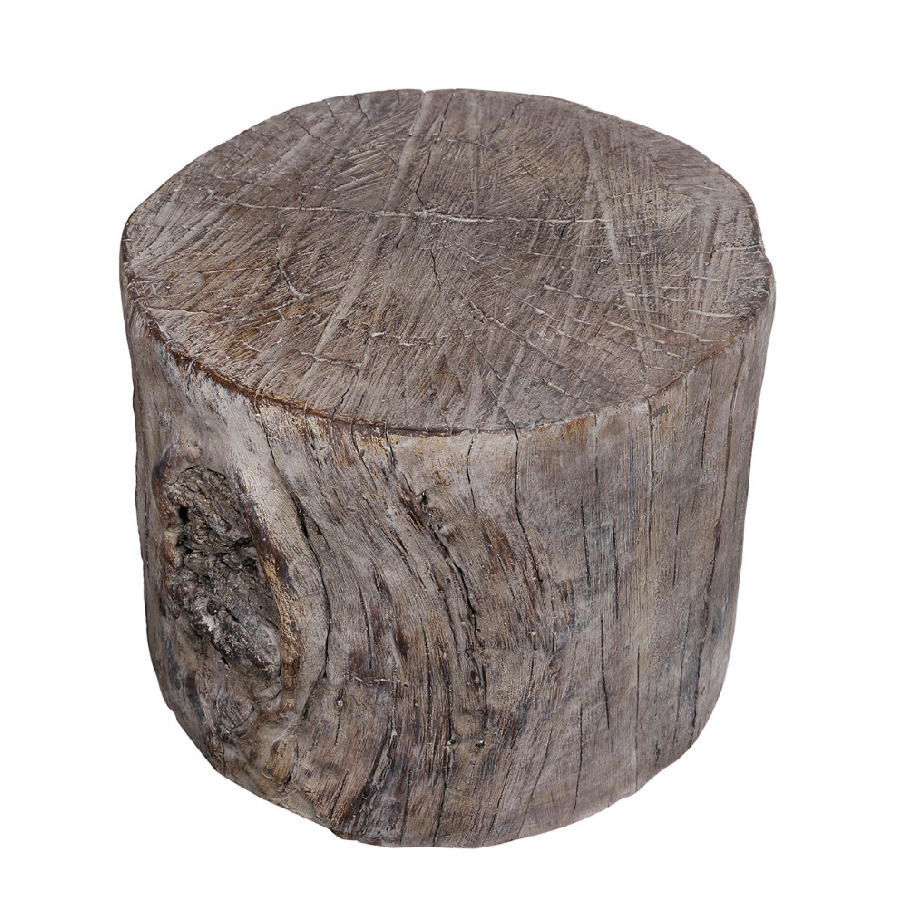 Carbon Loft Dogwood Antique Square Tree Stump Cement Stool