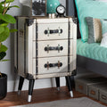 Carbon Loft Elishebe Vintage Industrial Antique Trunk 3 Drawer Nightstand