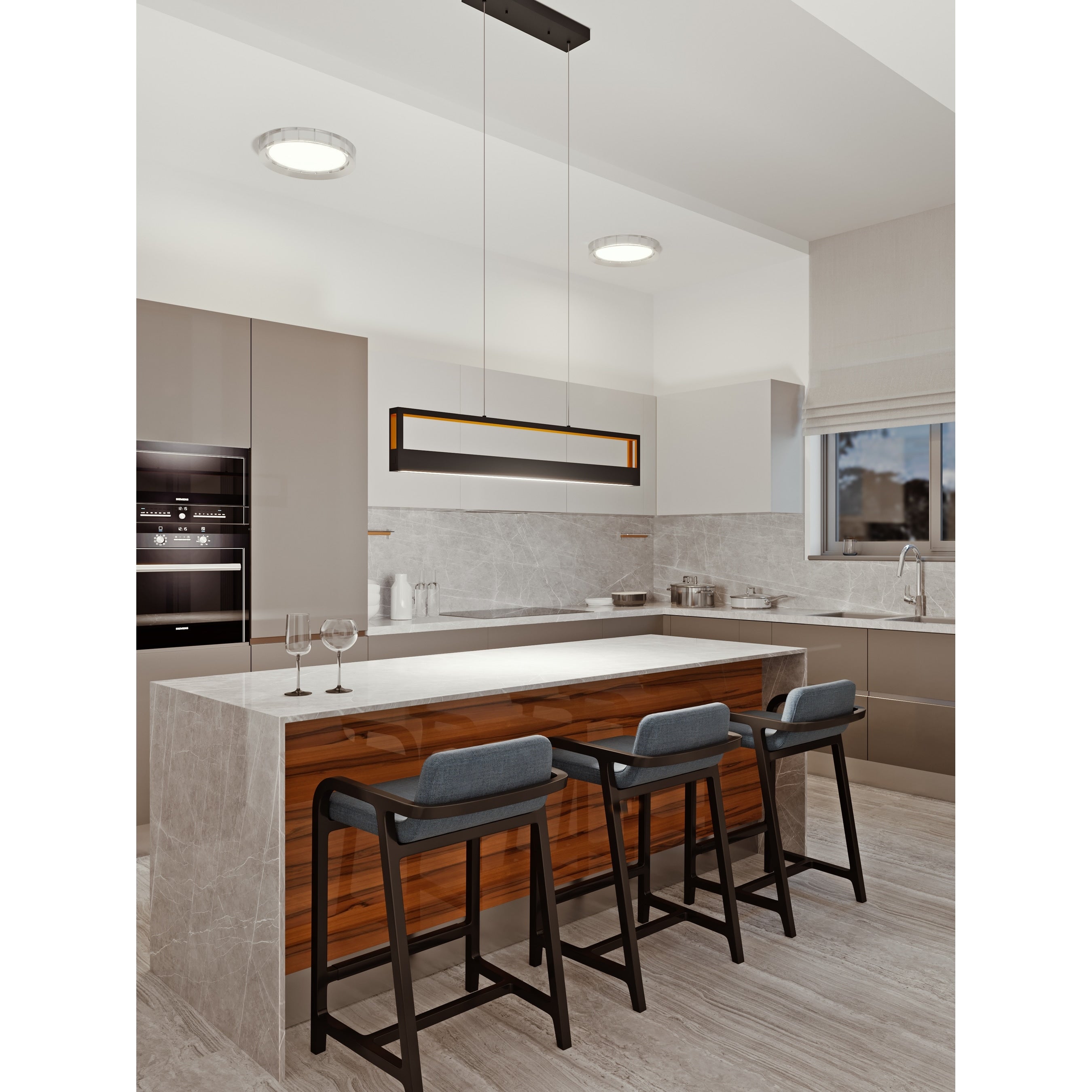 Afx Echo 1 Light Black Led Pendant White Acrylic Shade
