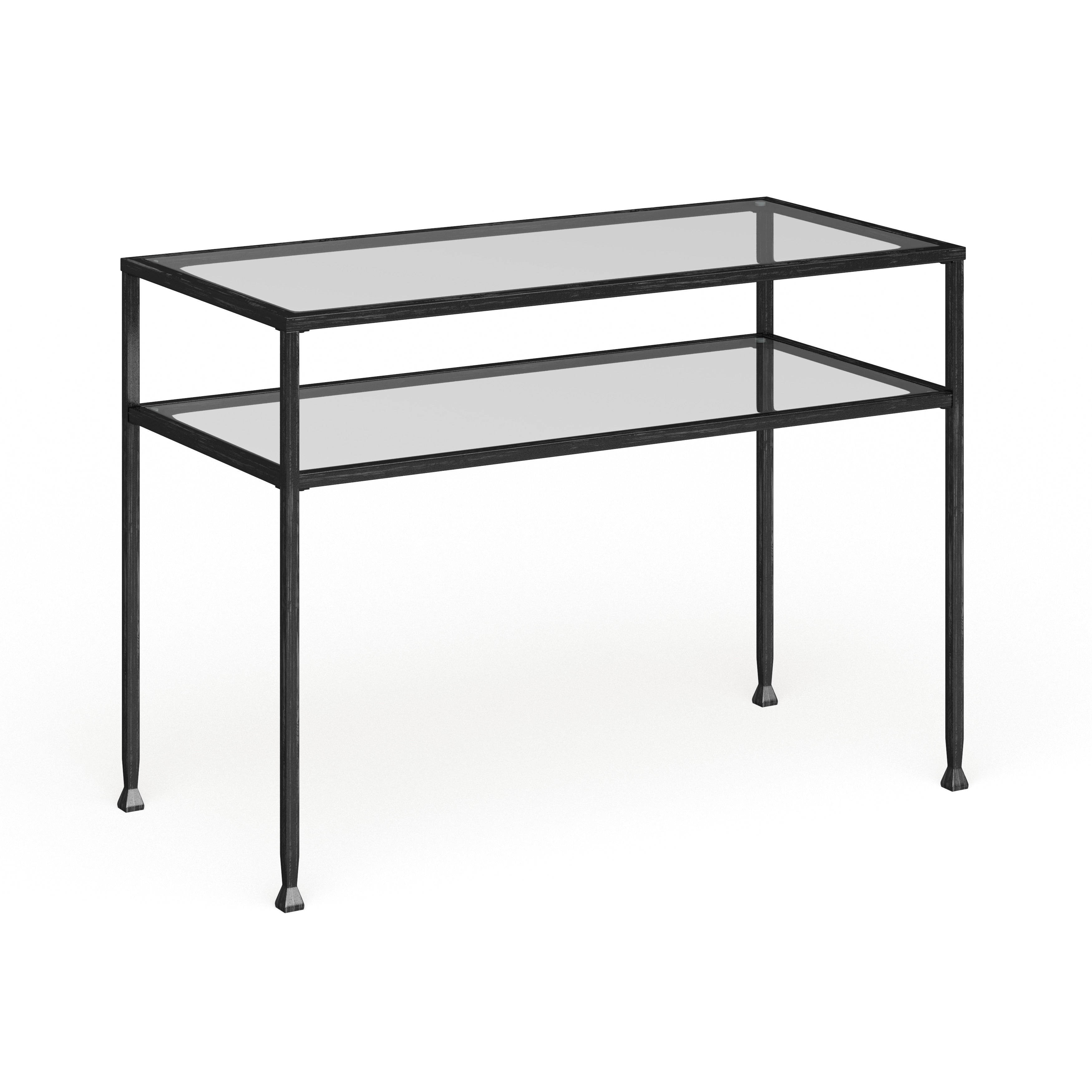 Carbon Loft Glenn Distressed Black Metal Sofa Table