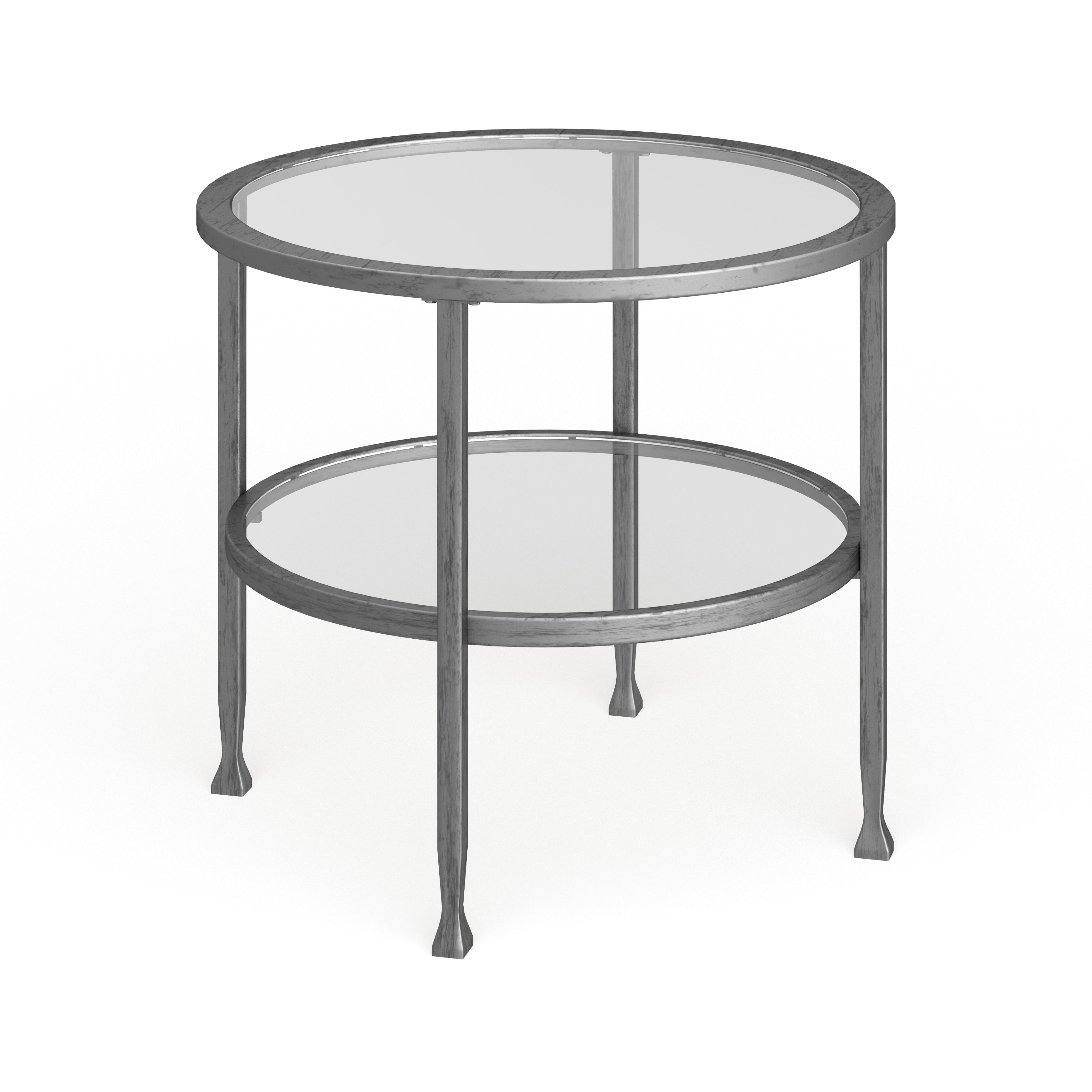 Carbon Loft Glenn Silver Metal Round End Table