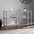 Carbon Loft Glenn Metal Glass 3 Tier Console Table
