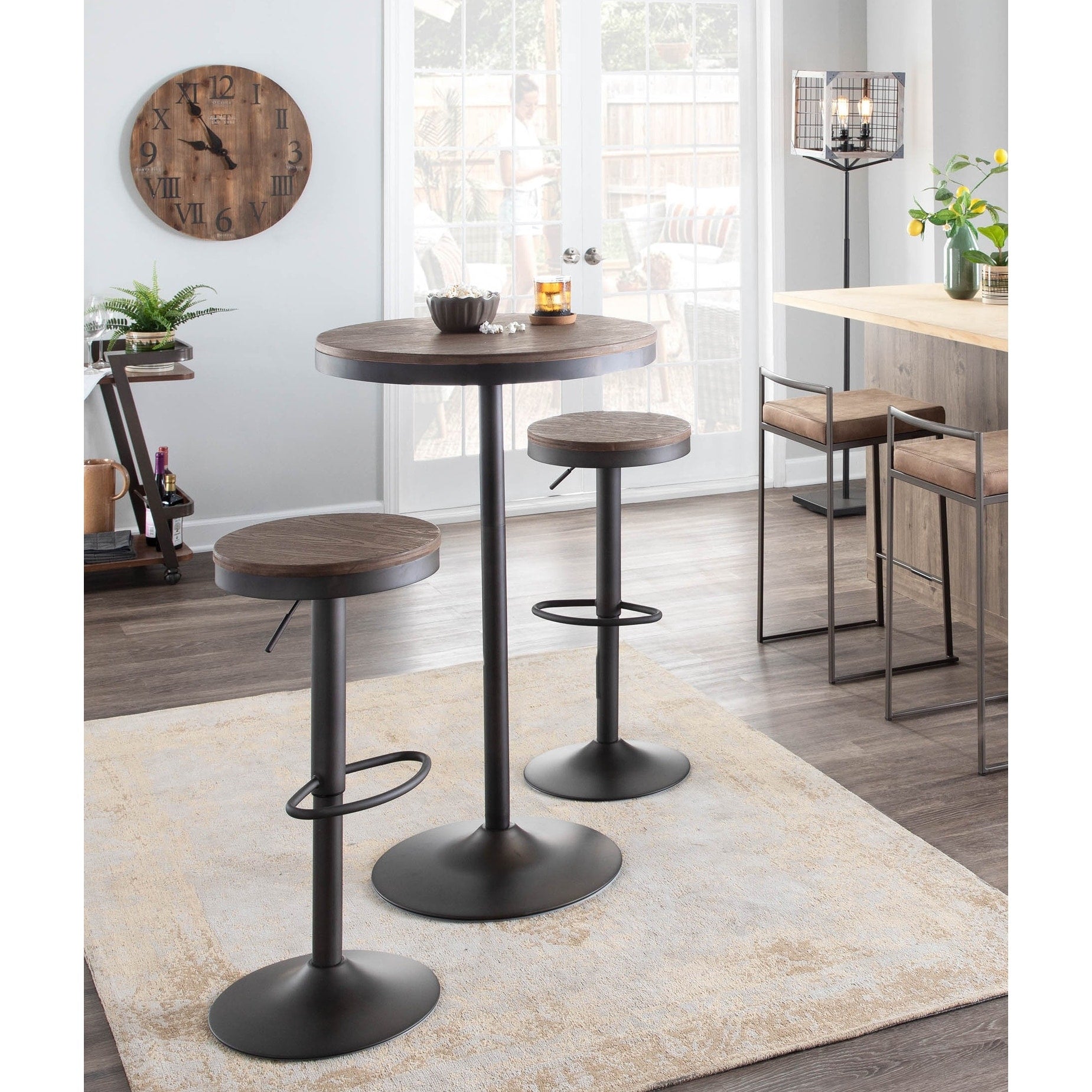 Carbon Loft Polly Industrial Adjustable Barstool Set Of 2