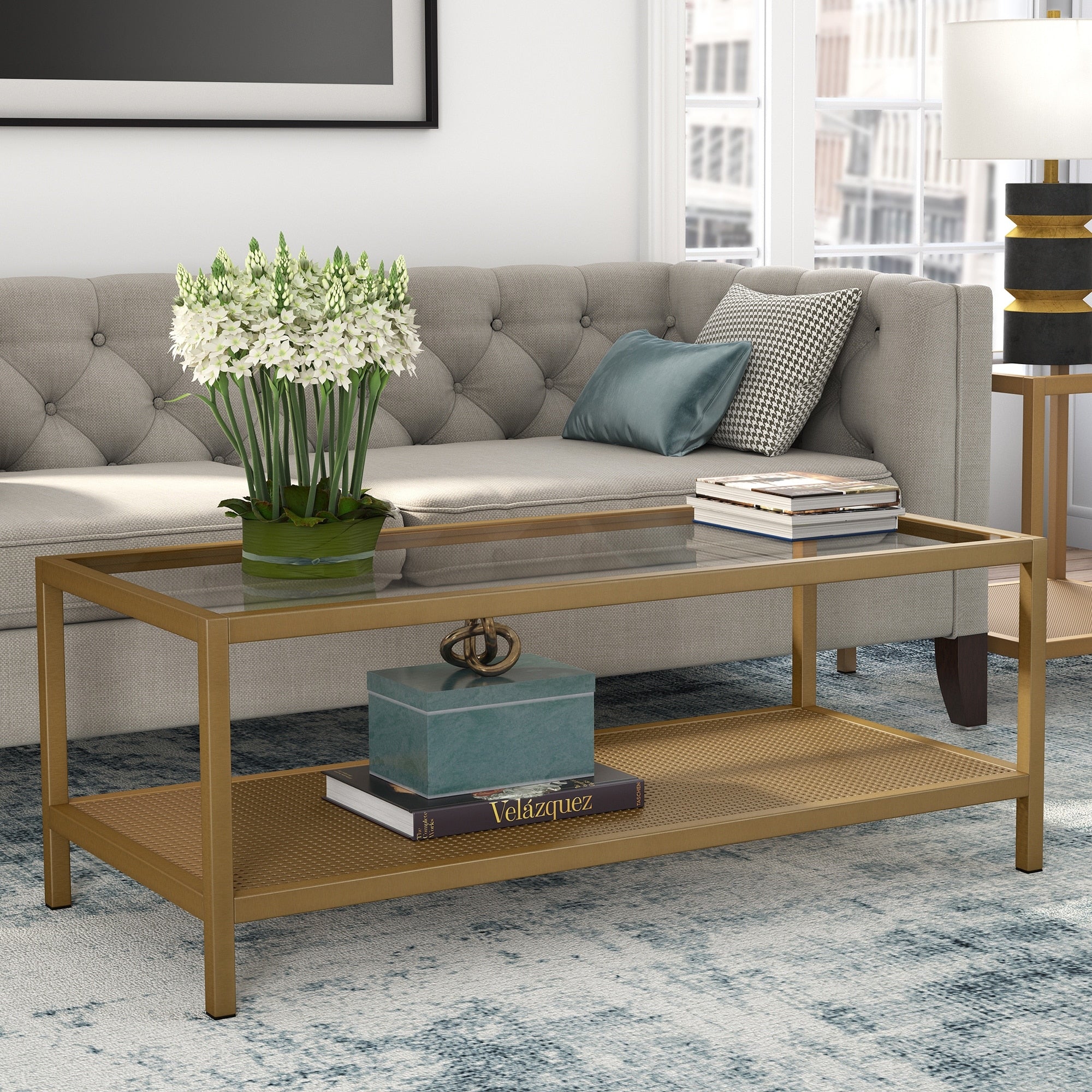 Carbon Loft Gugliemi Brass Coffee Table