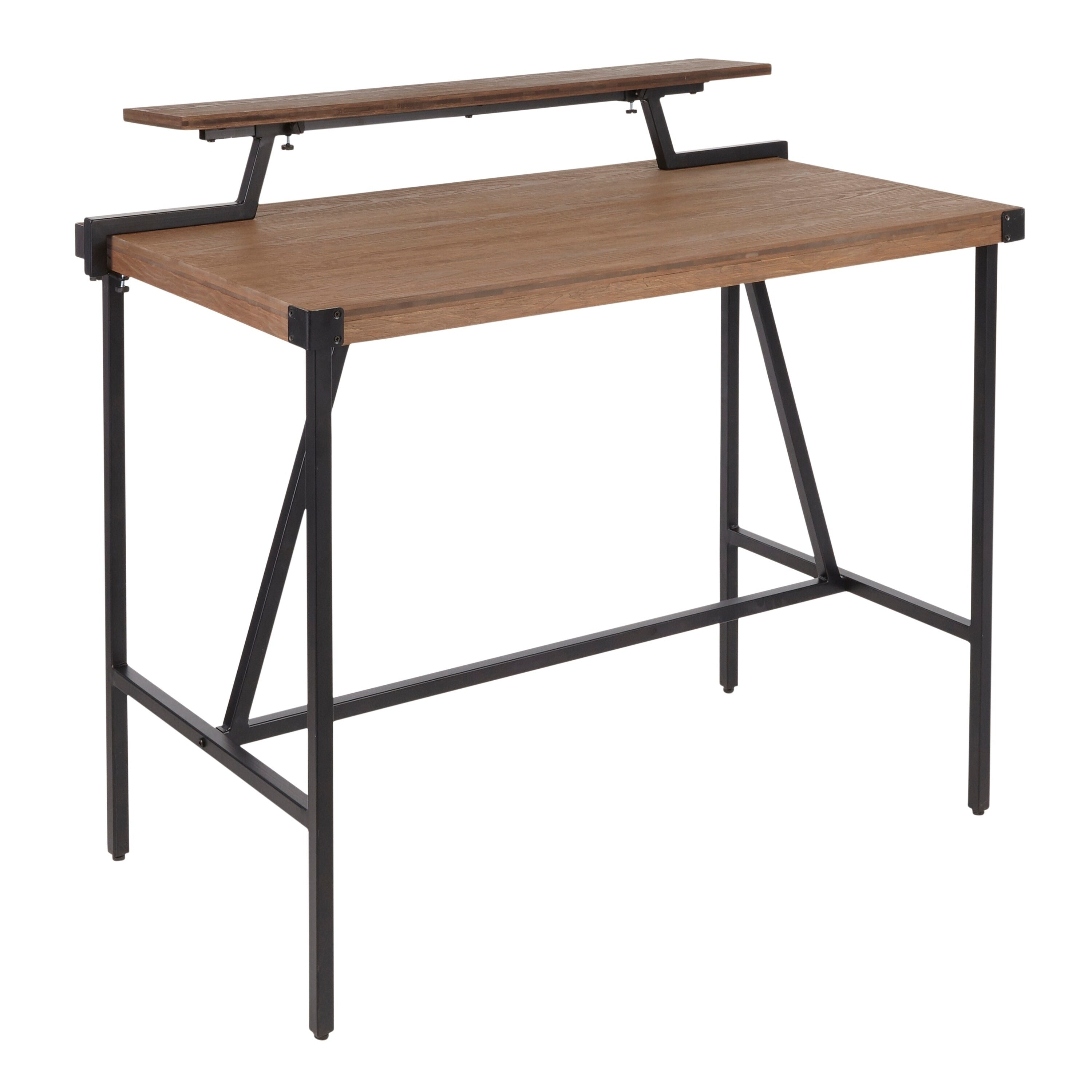 Lumisource Gia Industrial Black Metal Counter Table With Removable Shelf