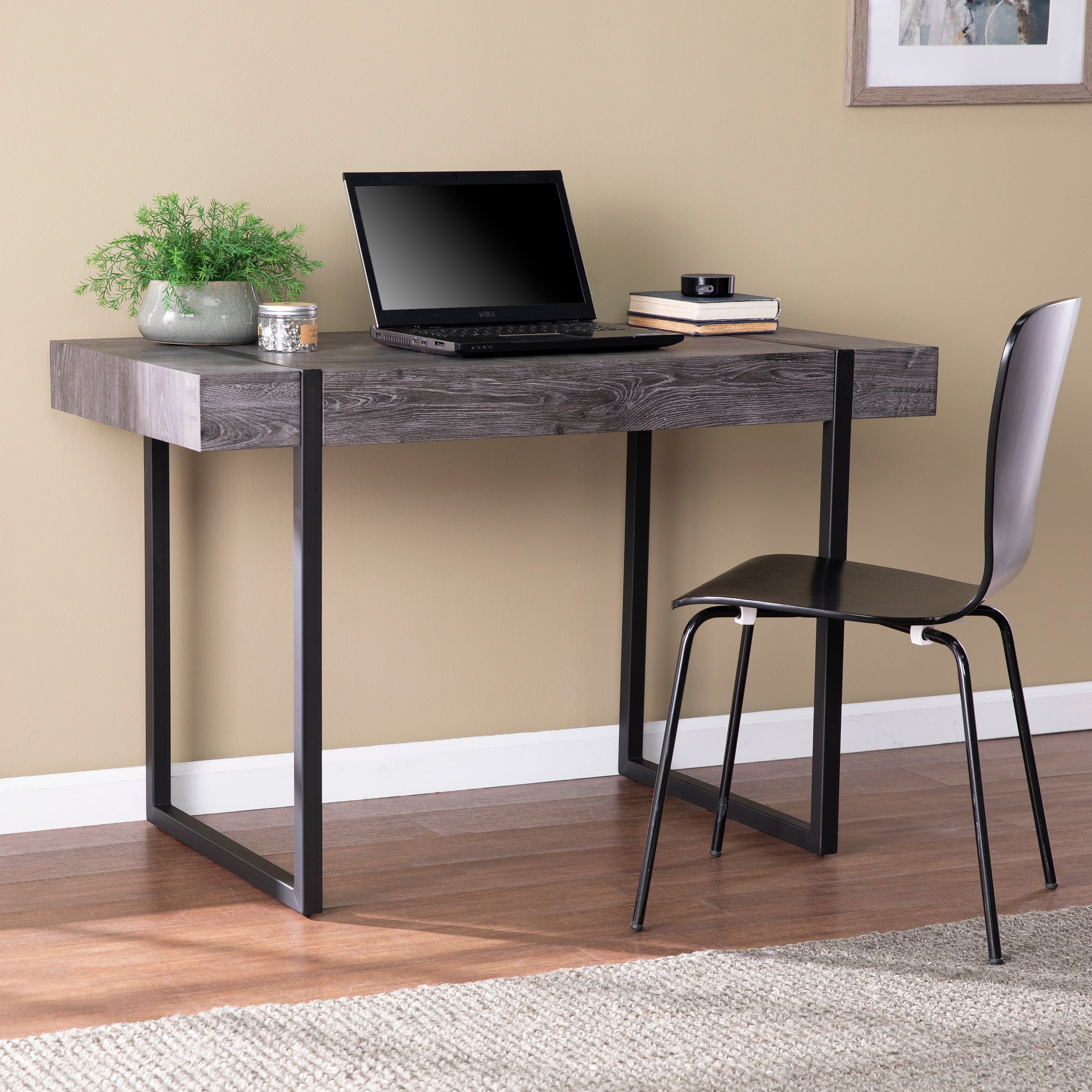Carbon Loft Hackney Transitional Black Wood Desk