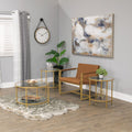 Carbon Loft Heimlich Pewter Steel Glass Round Coffee Table
