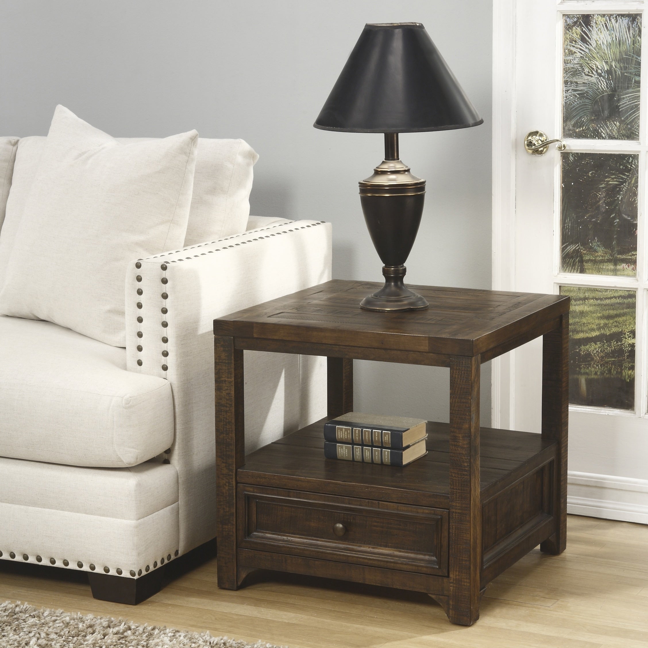 Carbon Loft Helcar Solid Wood End Table