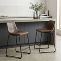 Carbon Loft Inyo Vintage Pu Leather Counter Height Stools Set Of 2