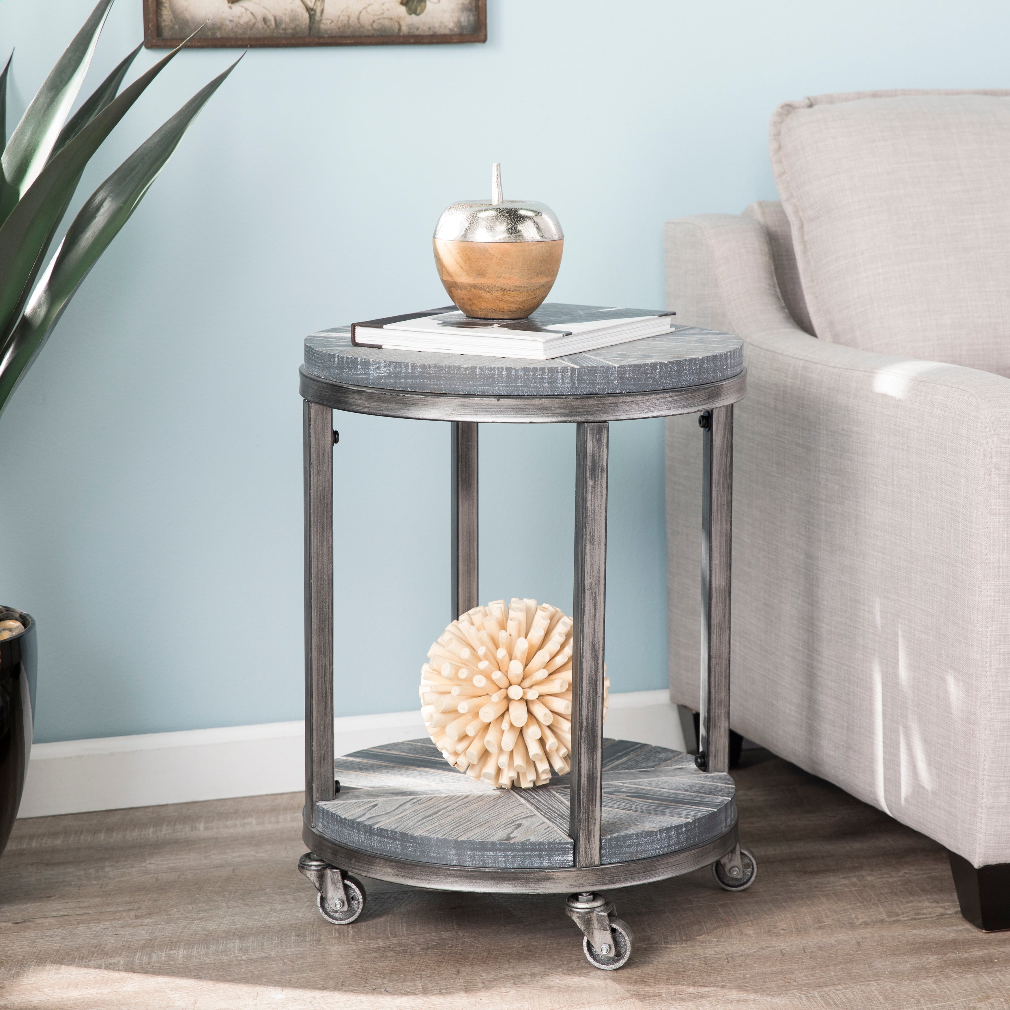 Carbon Loft Kenya Industrial Brown Wood End Table