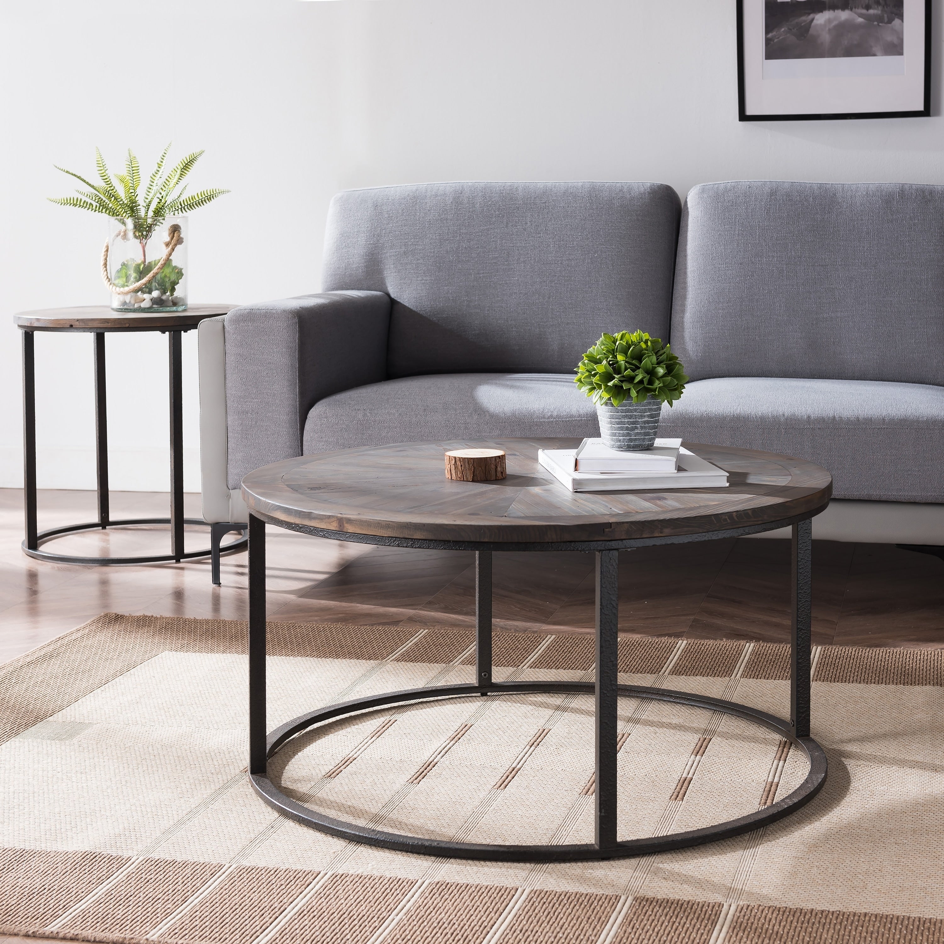 Carbon Loft Langford Industrial Brown Wood Cocktail Table
