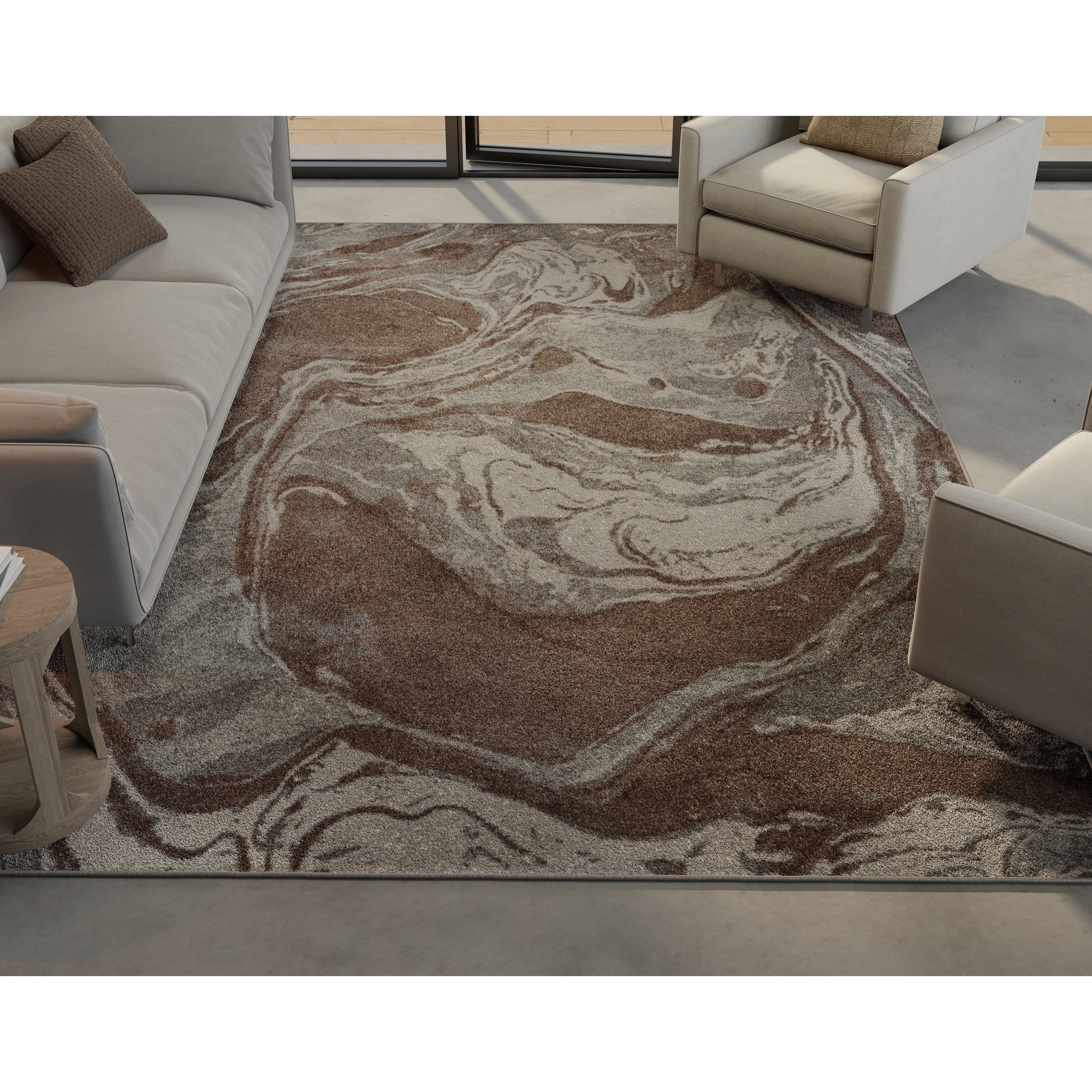 Carbon Loft Simeon Mocha Flow Rug