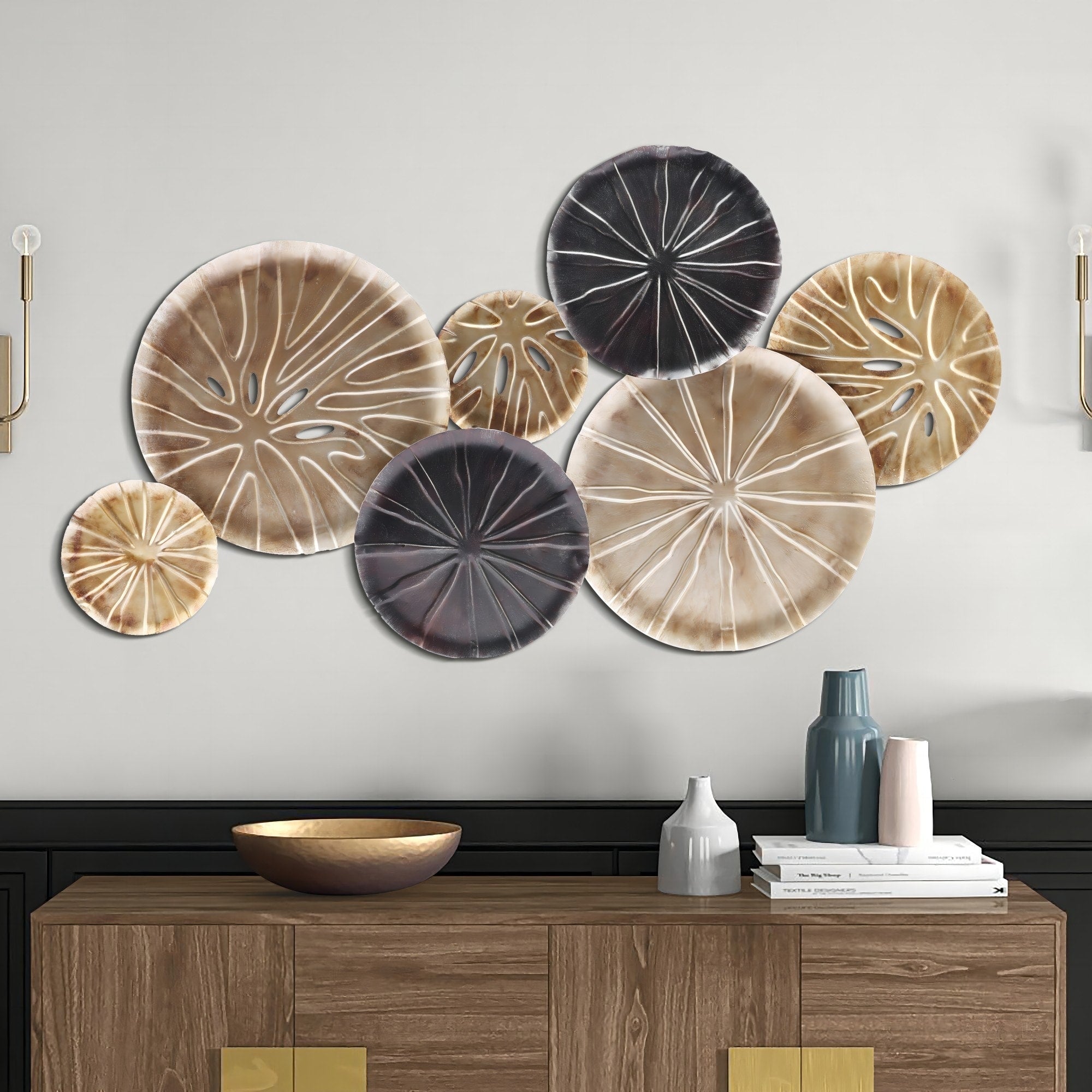 Multi Color Sandollar Metal Wall Art
