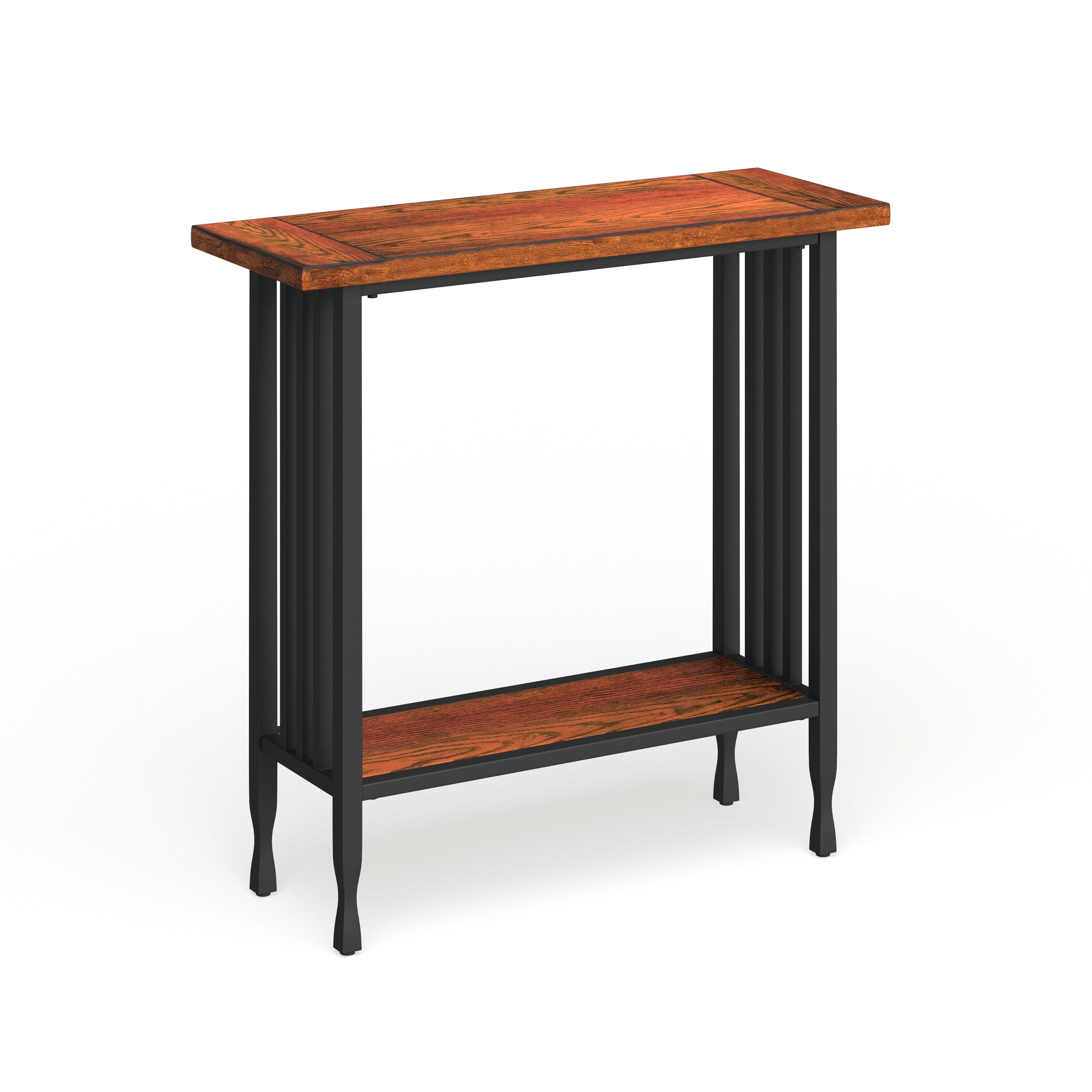 Carbon Loft Peter Matte Black Slatted Mission Oak Hall Stand
