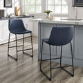 24 Faux Leather Counter Stool Set Of 2 18 X 22 X 36H