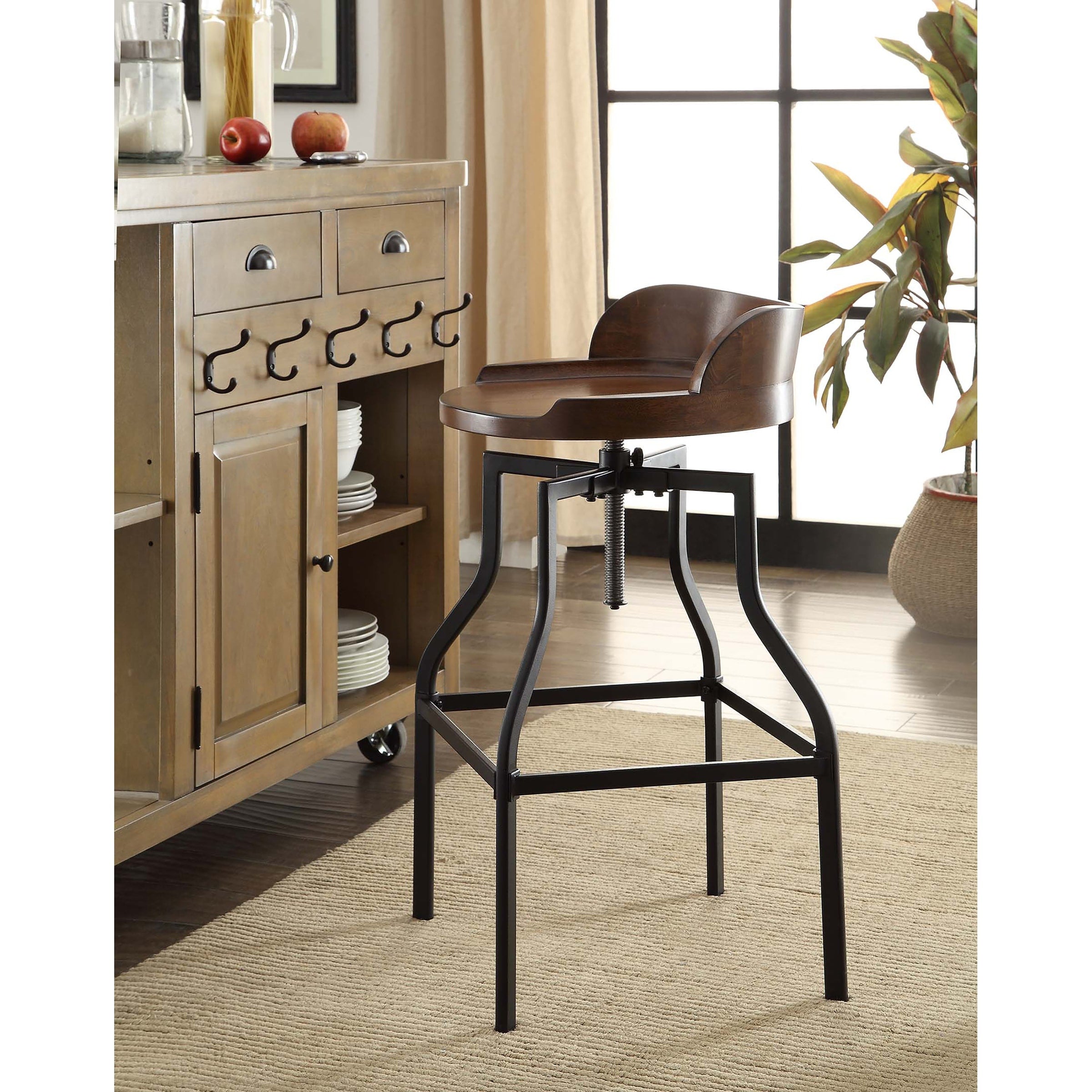 Carbon Loft Richard Wood And Metal Bar Stool