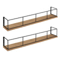 Carbon Loft Richter 2 Pack Wood And Metal Floating Wall Shelves