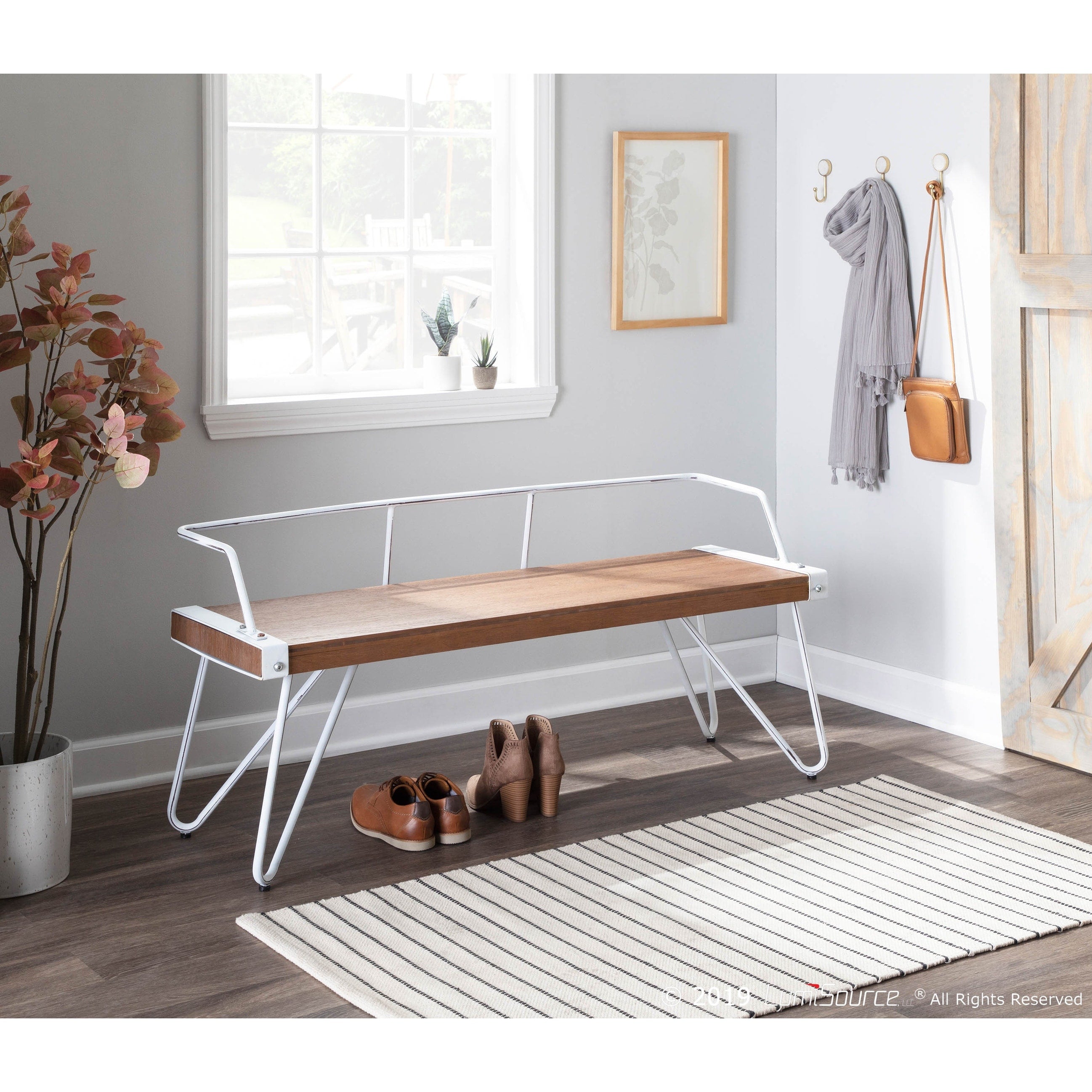 Carbon Loft Salk Industrial Dining Entryway Bench