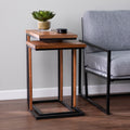 Carbon Loft Savanti Modern Farmhouse Brown Metal C Table Set Of 2