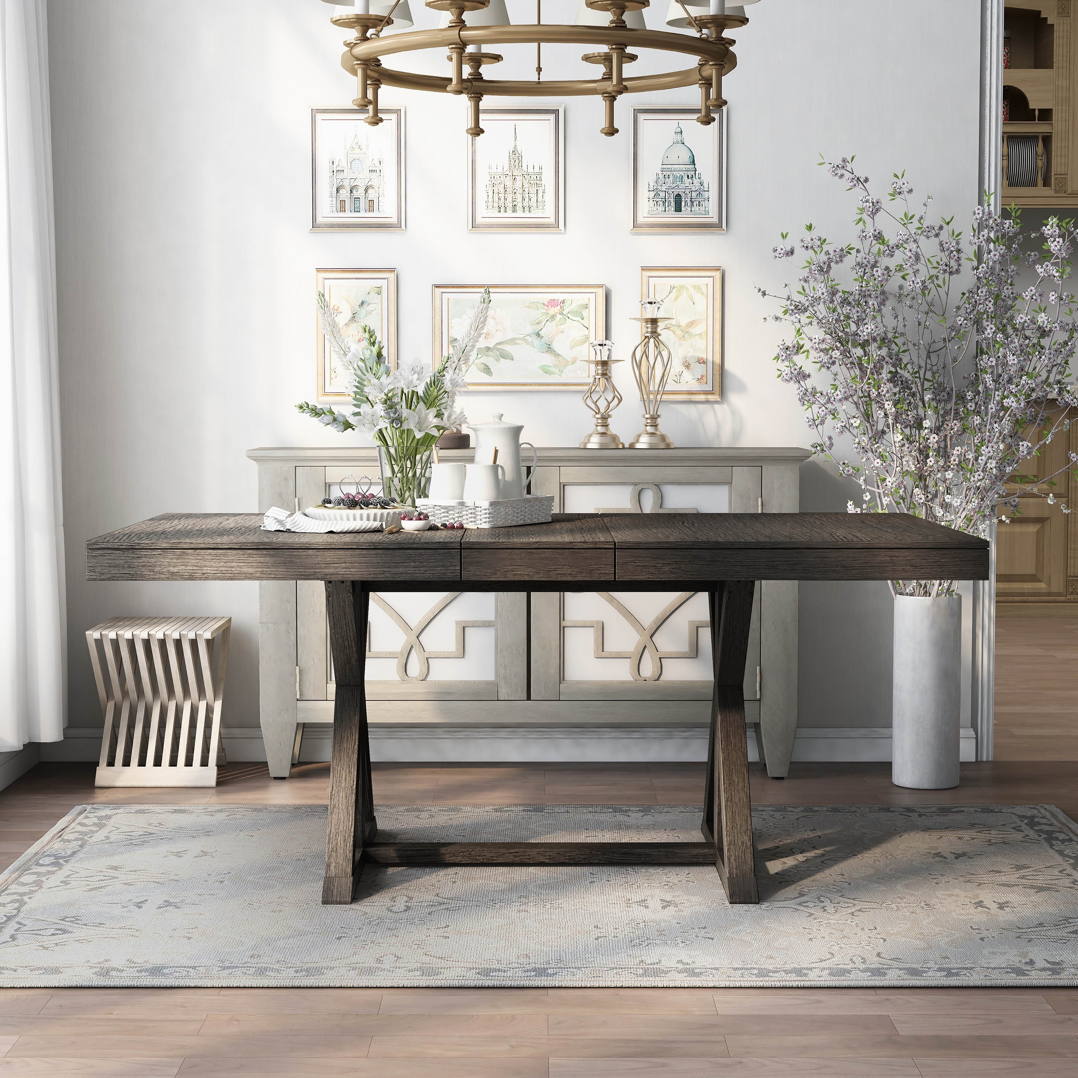 Carbon Loft Valjean Grey Wood Dining Table