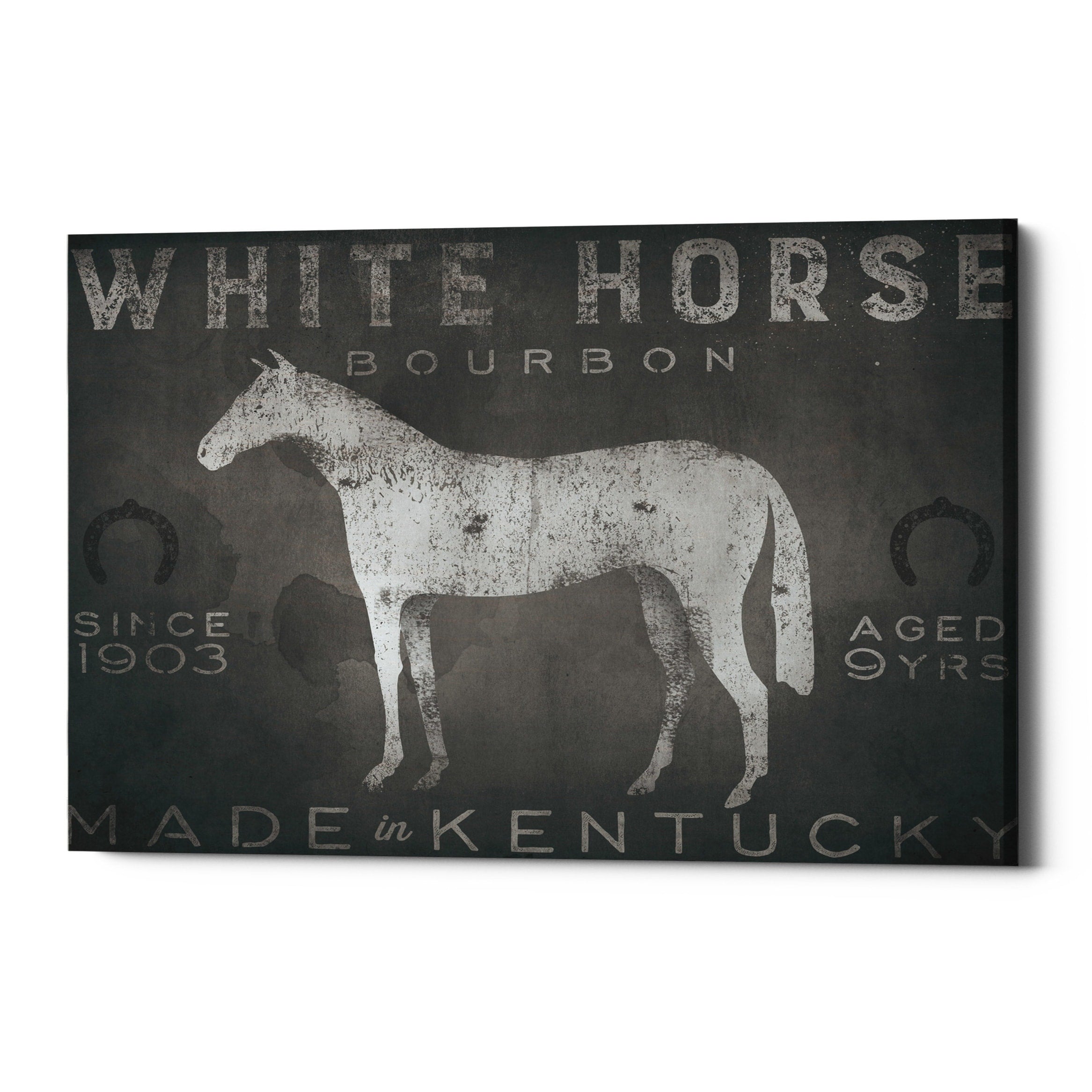 Epic Graffiti White Horse With Words By Ryan Fowler Giclee Canvas Wall Art 18 X12