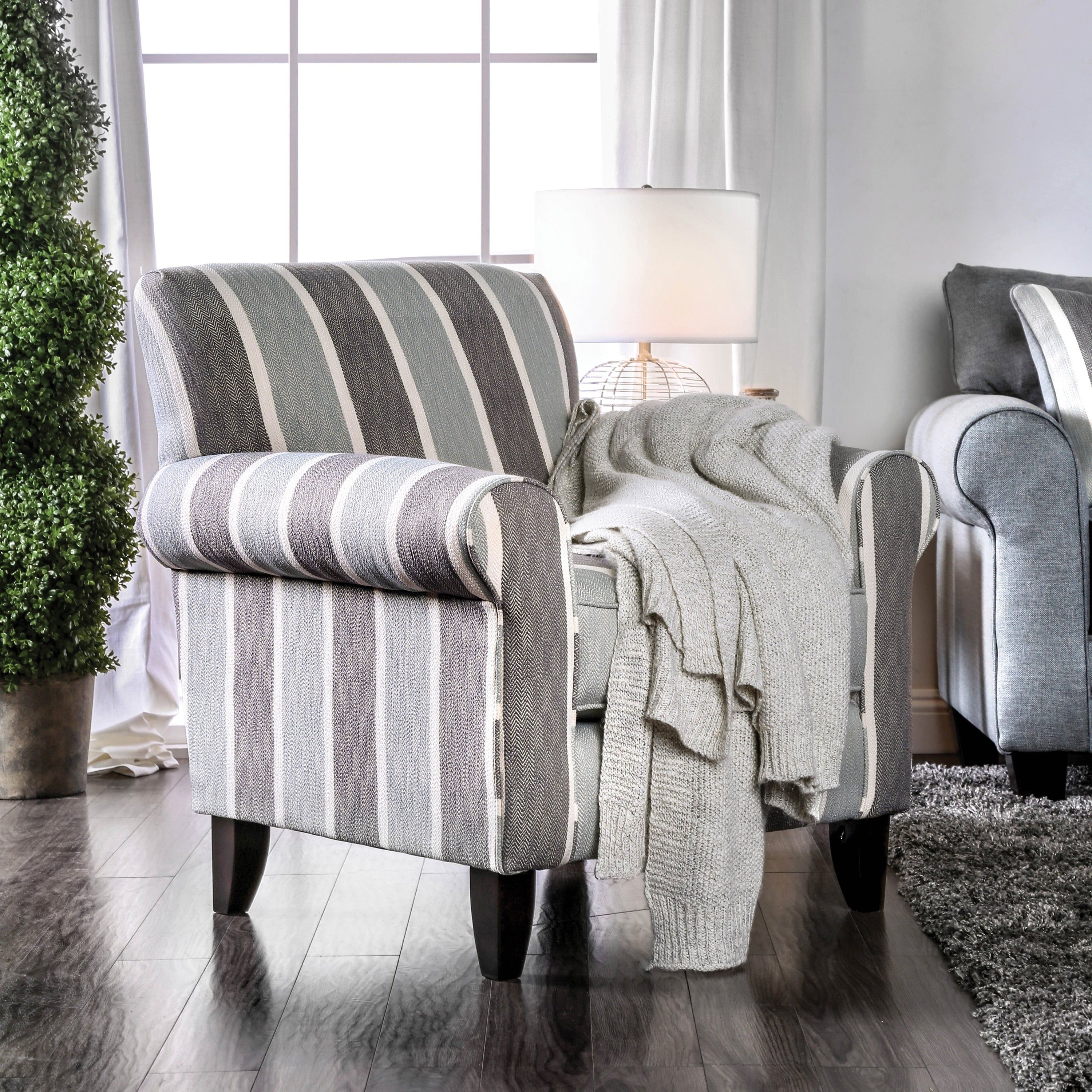 Furniture Of America Cardina Striped Accent Chair
