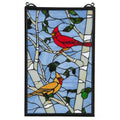 Cardinal Morning Stained Glass Window Panel