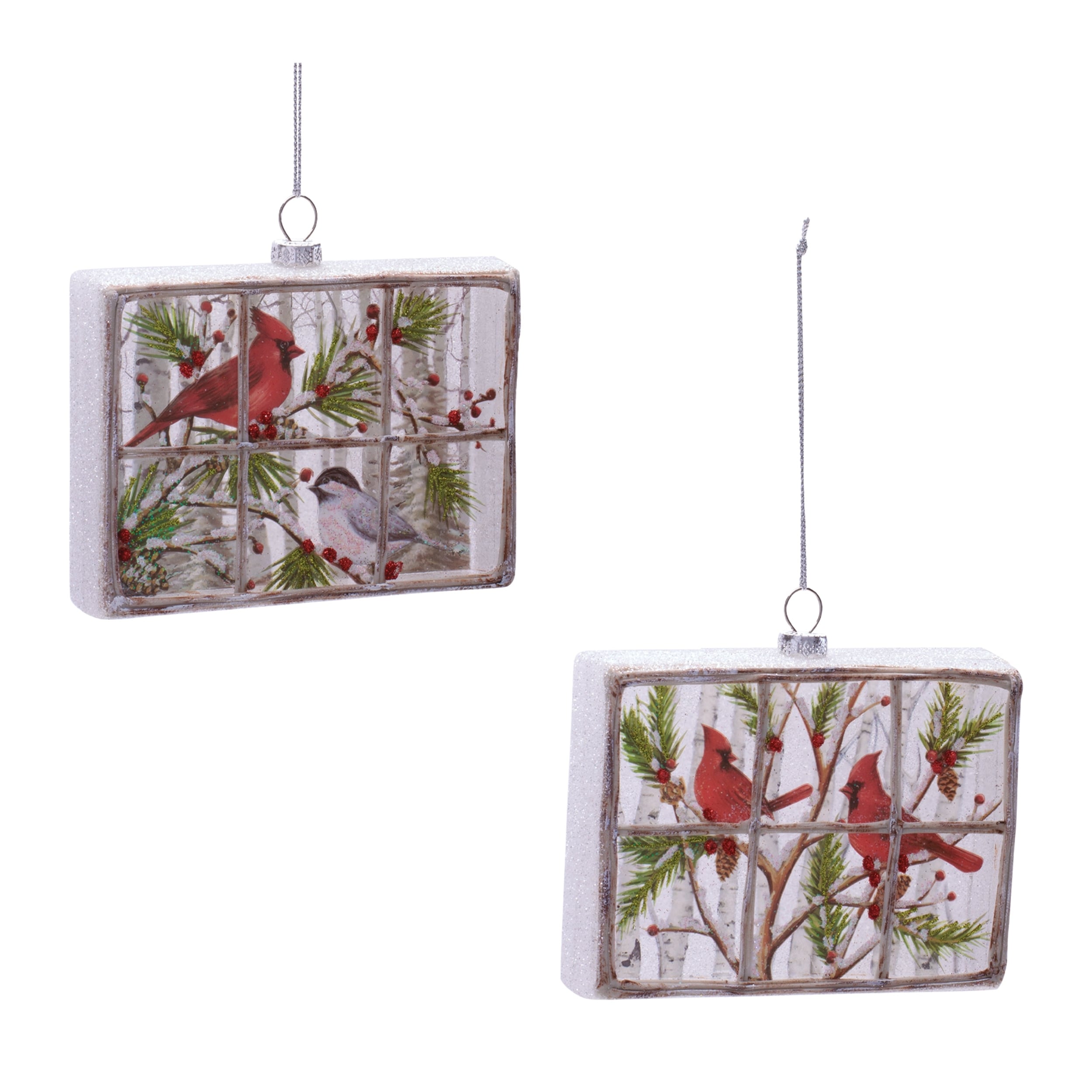 Cardinal Window Ornament Set Of 6 5 L X 4 H Glass