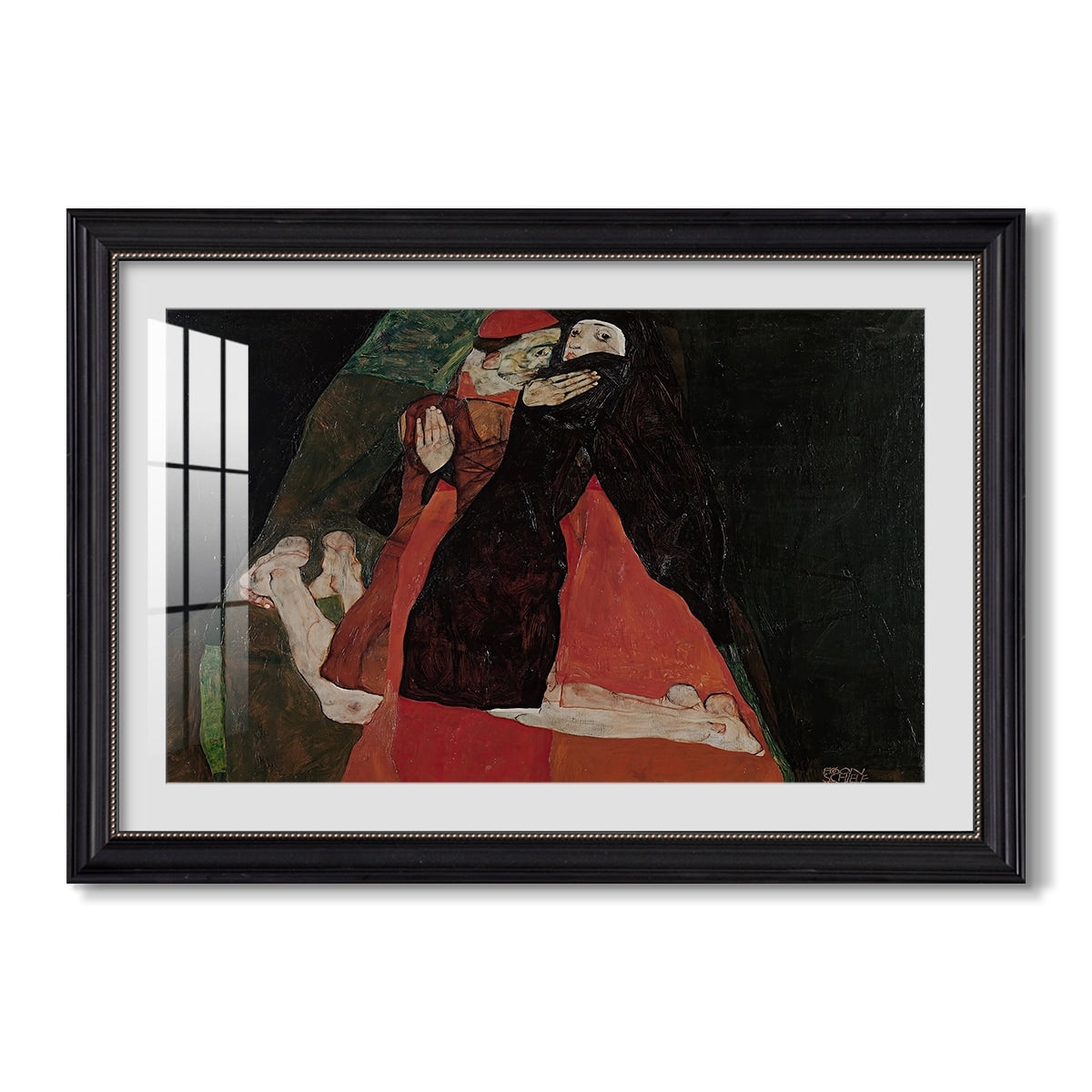 Cardinal And Nun 1912 Egon Schiele Custom Framed Print