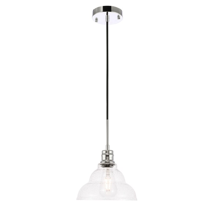 Ivy Terrace Caressa Clear Seeded Glass Metal 8.5 Inch 1 Light Pendant