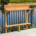 Caribbean Outdoor Acacia Wood Balcony Bar Table By Christopher Knight Home