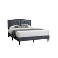 Carie Full Bed Charcoal Gray Burlap Upholstery Padded Headboard