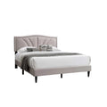 Carie Full Bed Light Brown Burlap Upholstery Padded Headboard