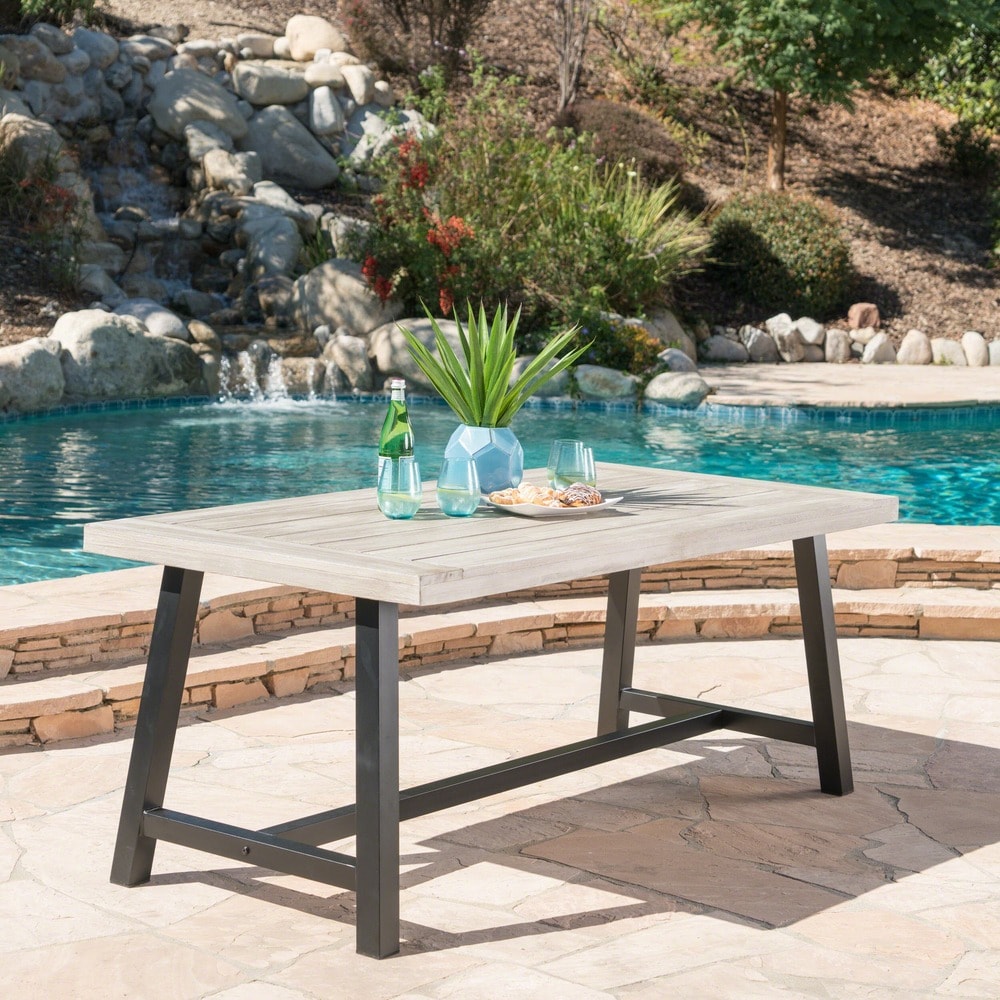Carlisle Outdoor Rustic Rectangle Wood Dining Table By Christopher Knight Home