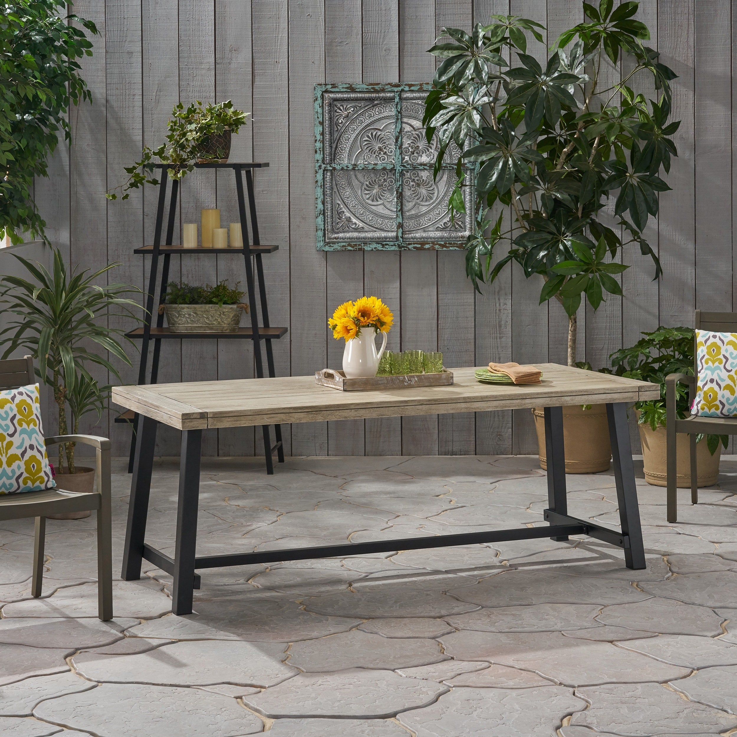Christopher Knight Home Carlisle Brown Wood Outdoor 8 Seat Dining Table